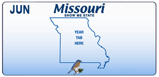 Missouri Standard License Plate